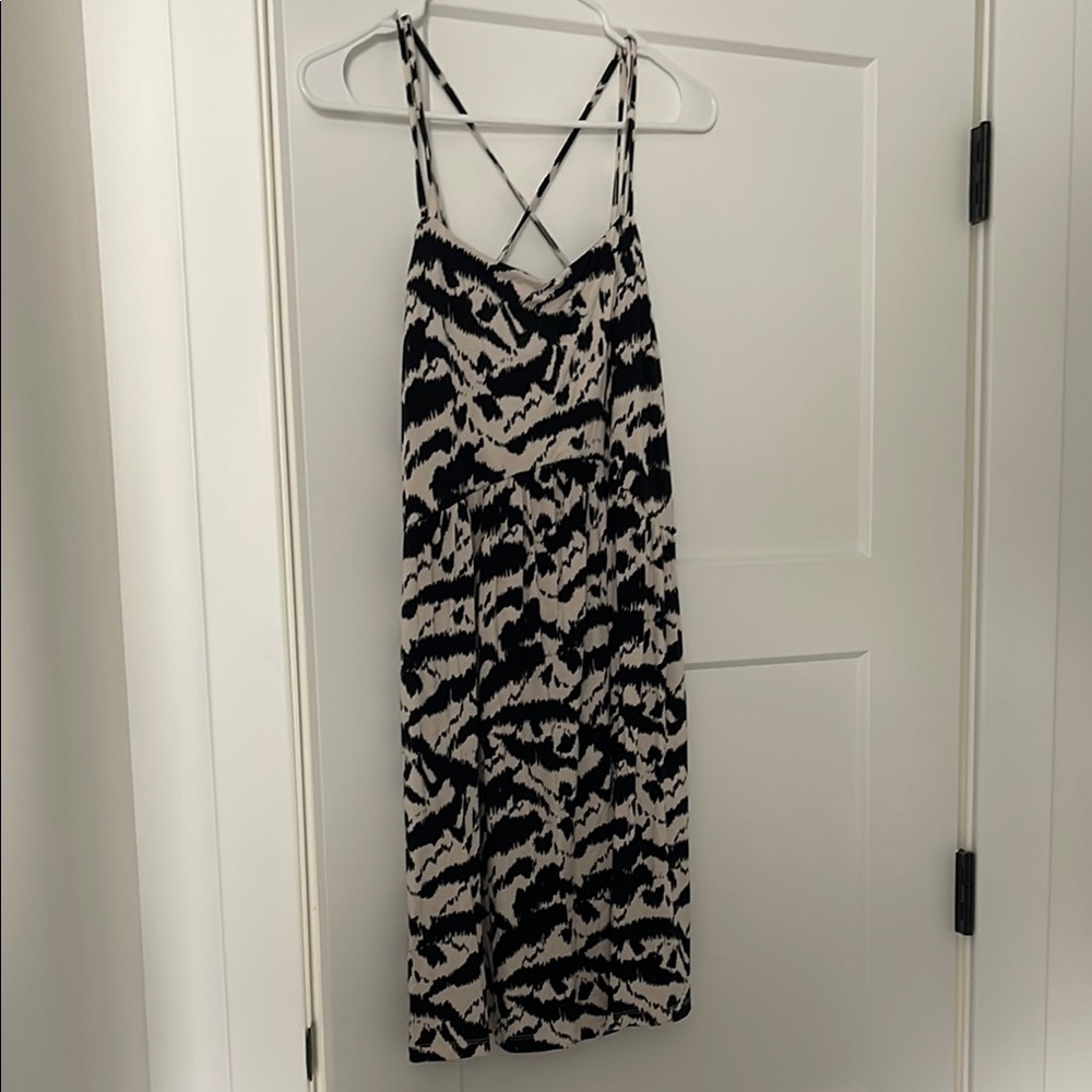 Old Navy Black and Cream Mini Dress